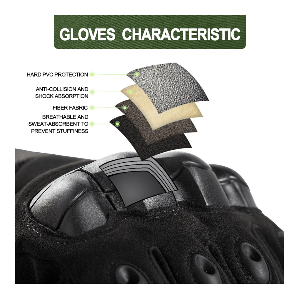 JupiterGear Tactical Military Airsoft Gloves for Outdoor Sports, Paintball, and Motorcycling with Touchscreen Fingertip Capability