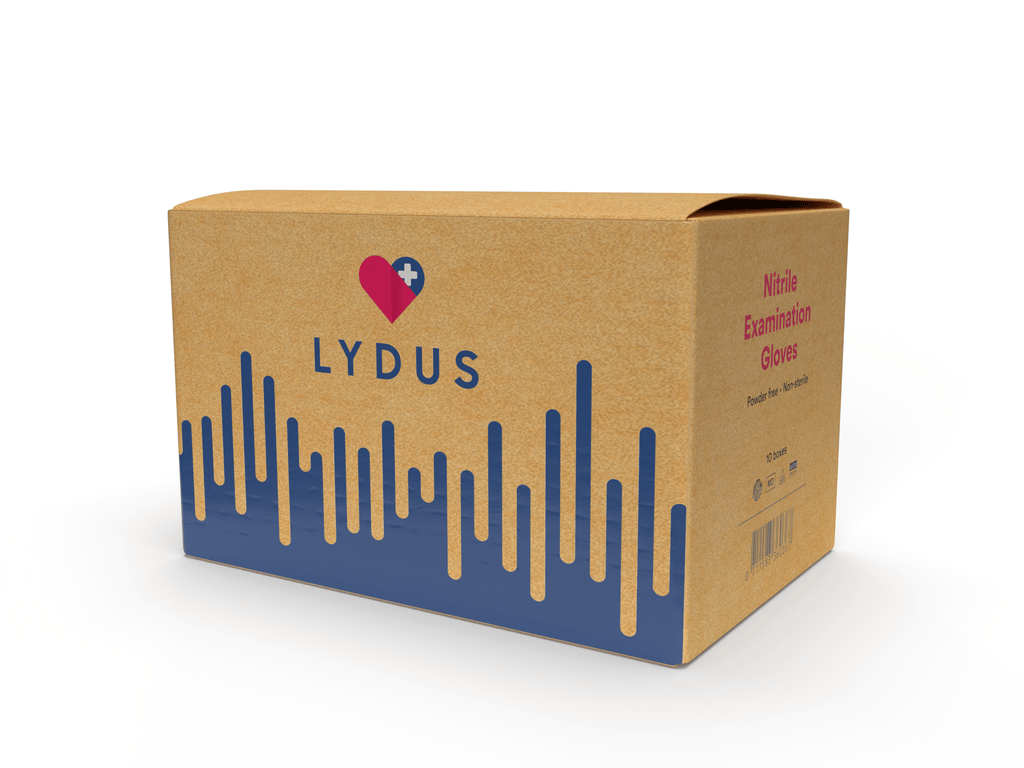 Lydus 5mil Blue Nitrile Examination Disposable Gloves (LBN5), Case of 1000 Wholesale, 5mil (ASTM D6319, FDA 510k)
