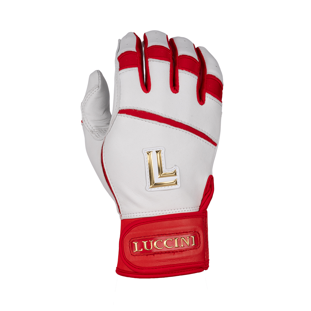 Batting Gloves – White/Red/Red