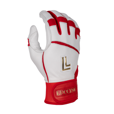 Batting Gloves – White/Red/Red