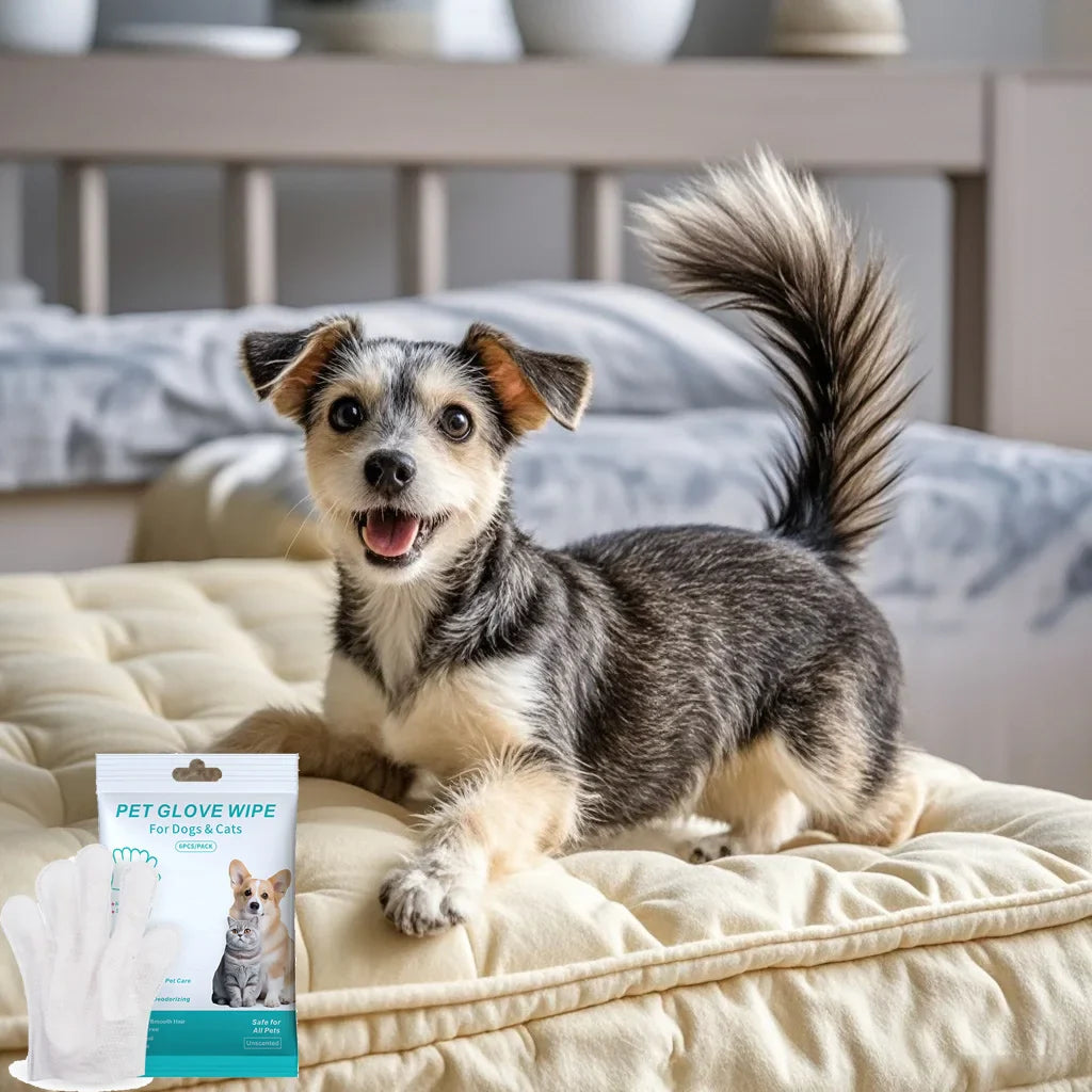 Disposable Pet Grooming Gloves — Dry Clean Wipes for Dogs & Cats