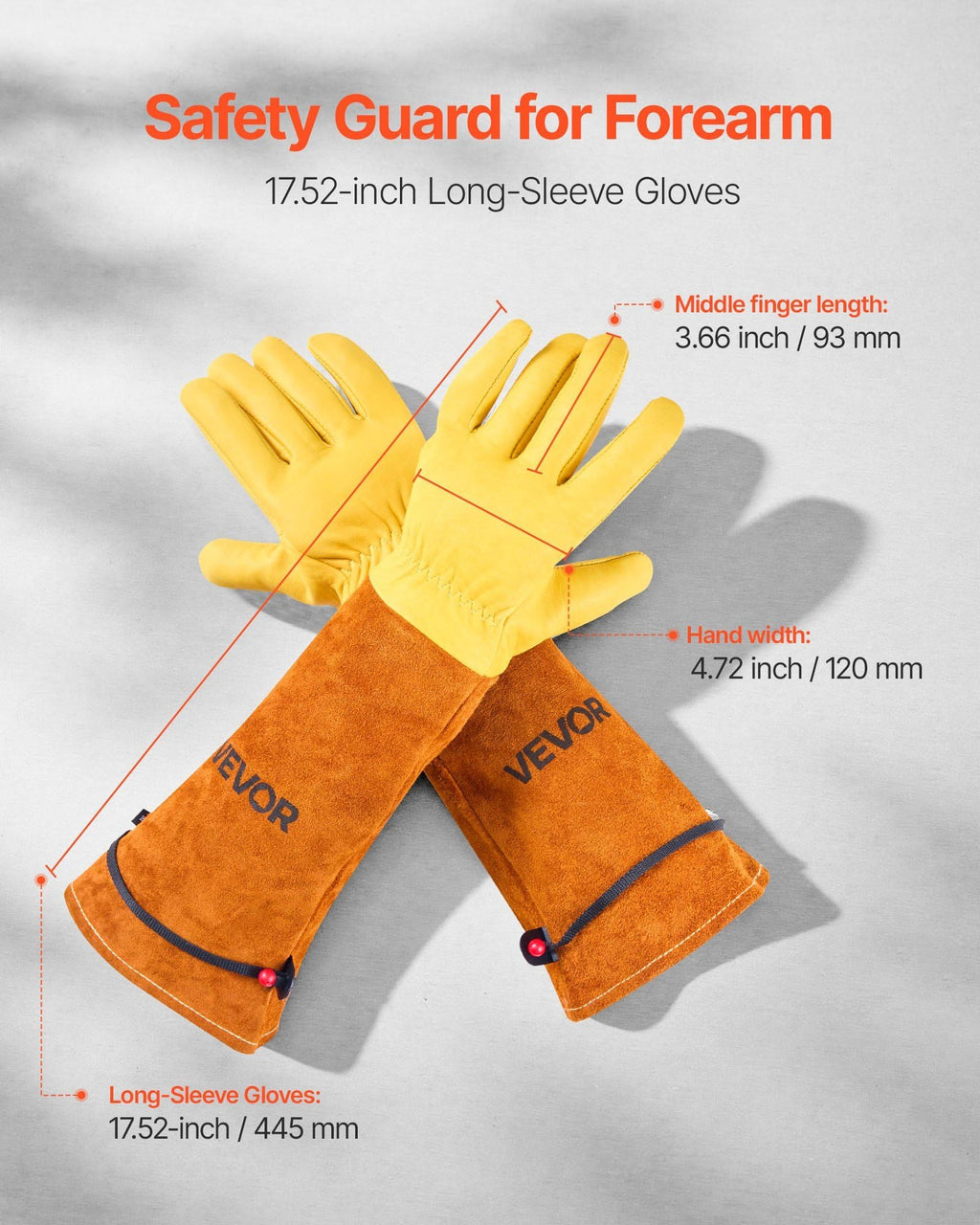Gardening Gloves Thorn Proof Long Leather Rose Pruning Gloves for Men & Women