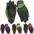 SAVJOB Synthetic Leather Work Gloves Touchscreen Yard Garden Green Small